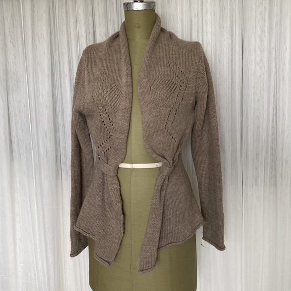 "Melanera" Wool Blend Sand Cardigan - Balletcore -  Size S - Picture 3 of 14